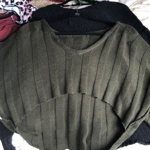 Green crop top sweater